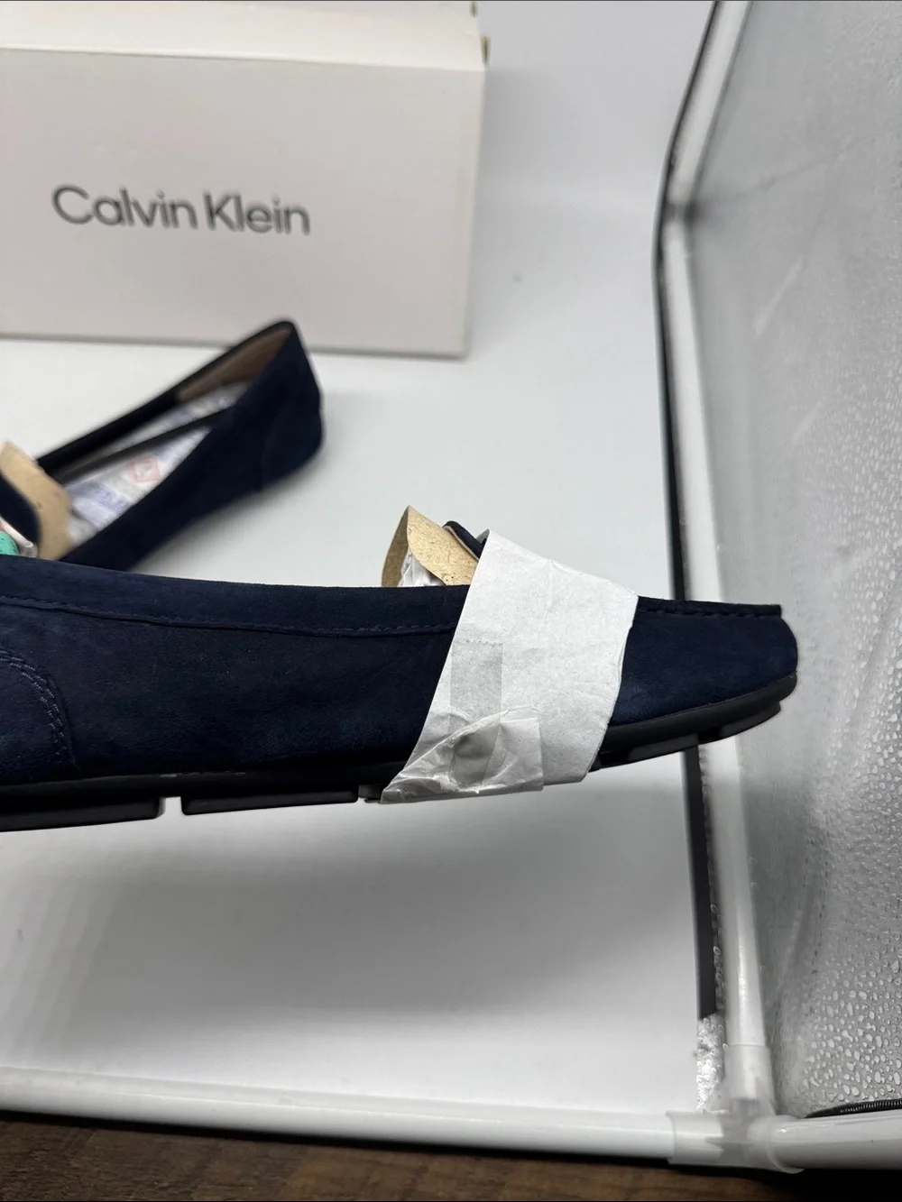 Calvin Klein Navy Blue Suede Lydia Loafers Size‎ 6